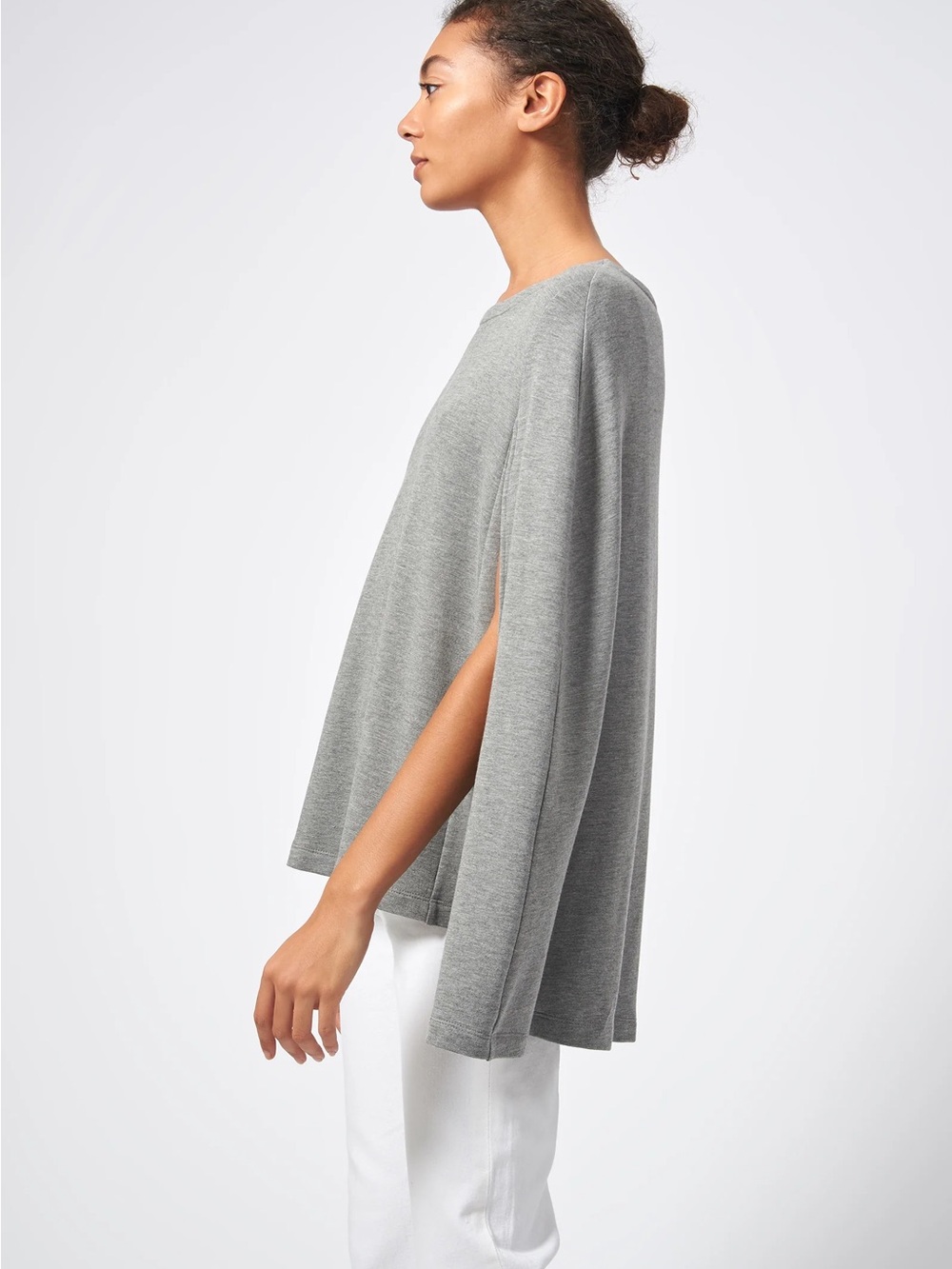 KAL RIEMAN Cape Sweatshirt Heather Gray Small Luxury French Terry Top - Picture 3 of 6
